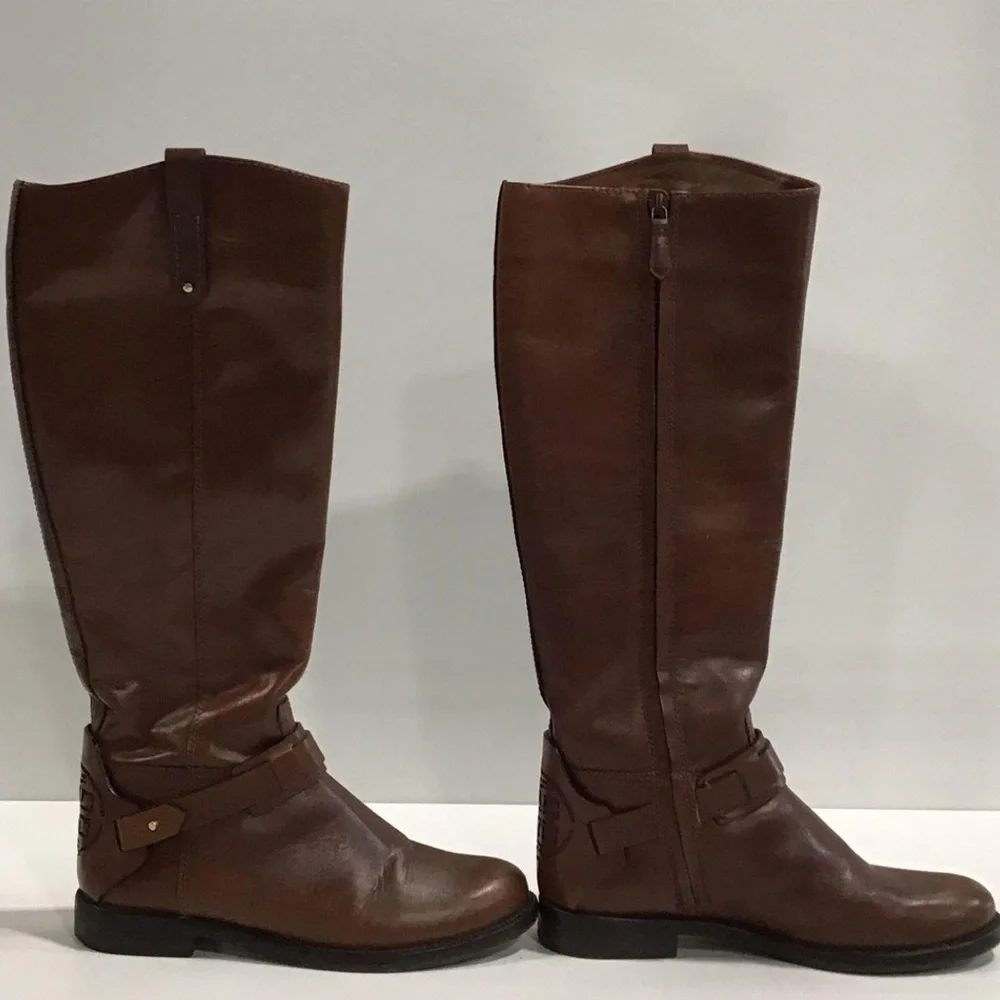 Women’s Tory Burch Brown Leather Riding Boot Size 6.5M